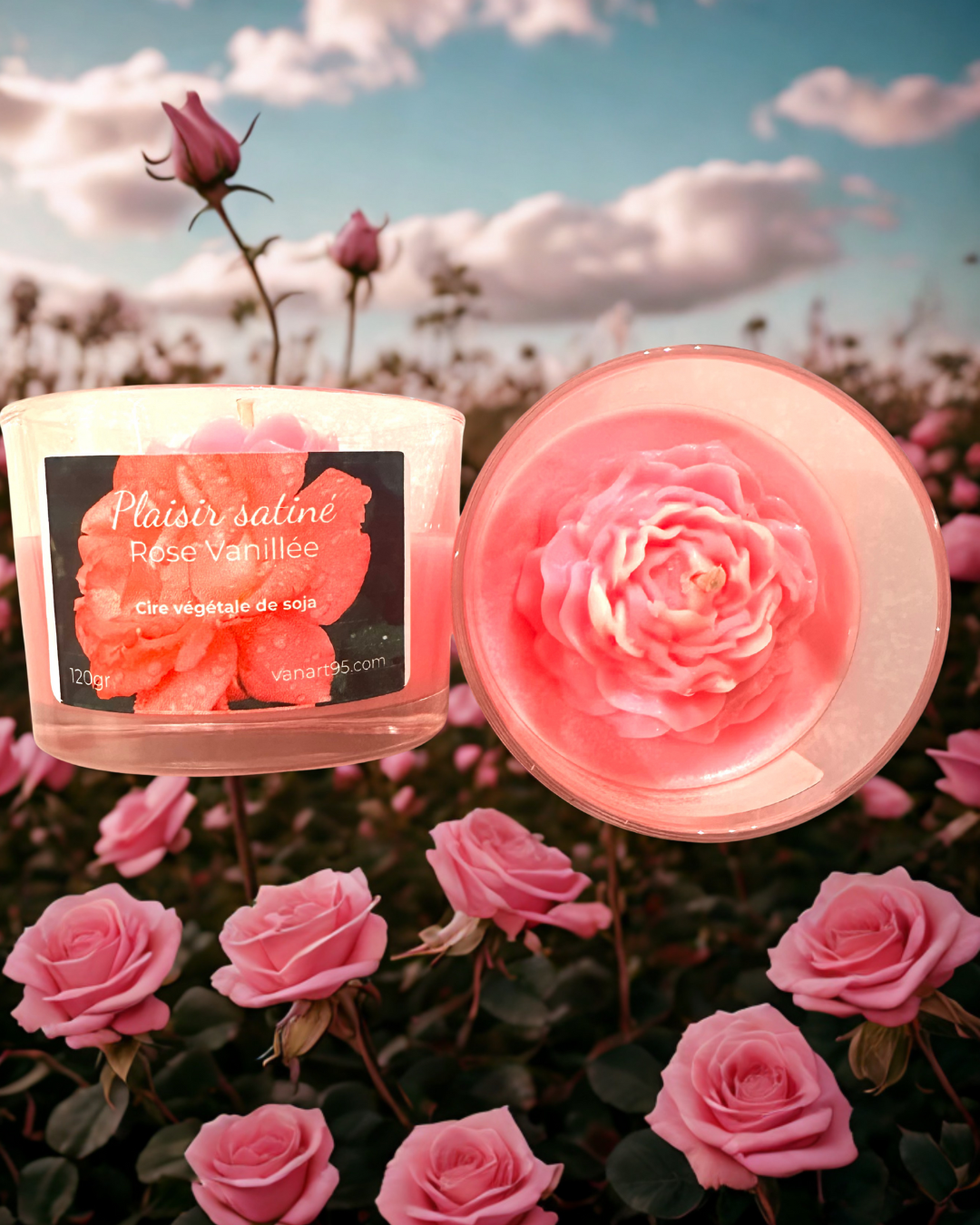 Bougie Rose Vanillée “Plaisir Satiné”